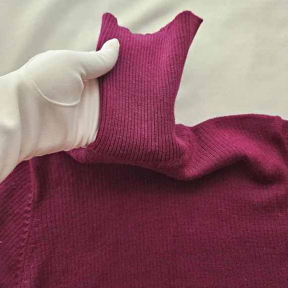 Sweater Turtlenecks Burgundy Wool Vintage Shine Company - Picture 4 of 7